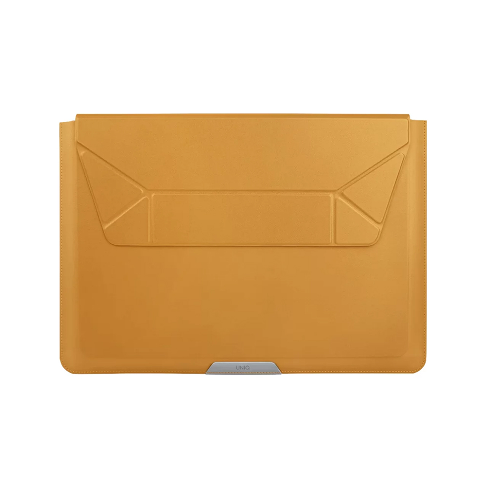 Чехол для ноутбука Uniq Oslo V.2 PU leather Magnetic Laptop sleeve/foldable stand, горчичный