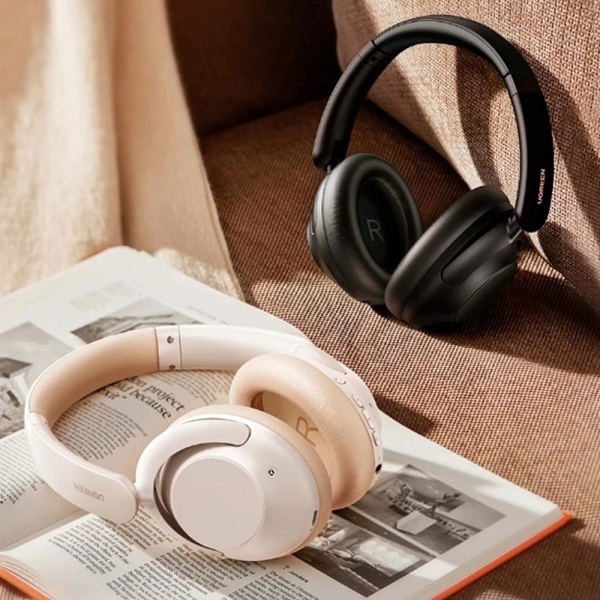Наушники беспроводные UGREEN HP202 HiTune Max 5 Hybrid Active Noise-Cancelling Headphones, белый