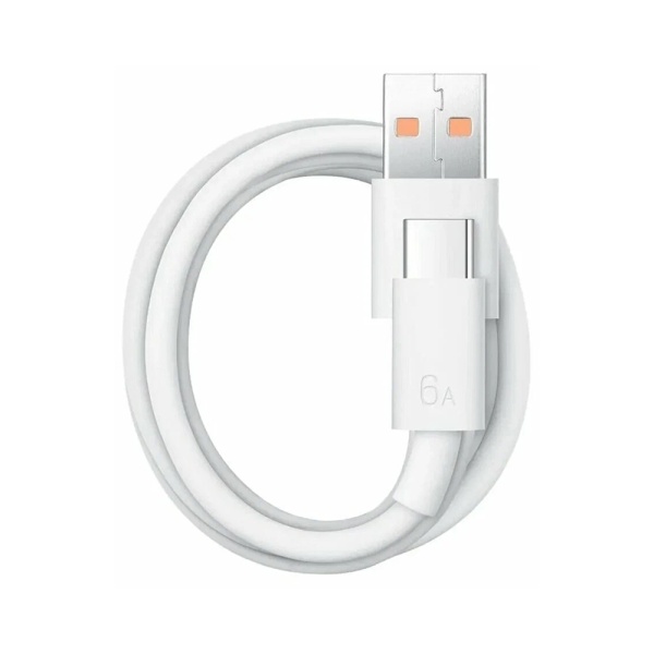 Кабель USB - Type-C для Huawei/Honor, 6A, 1 м, белый