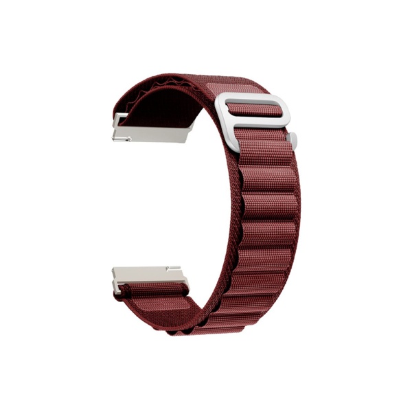 Ремешок нейлоновый петлевой для часов Lyambda NAVI 22мм, винный красный