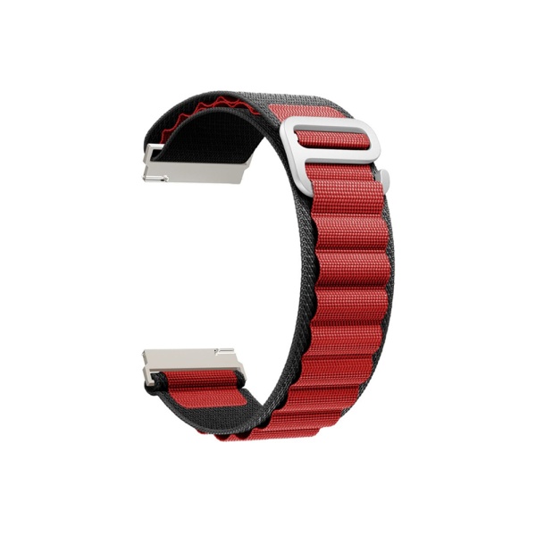 Ремешок нейлоновый петлевой для часов Lyambda NAVI 22мм, чёрный/красный