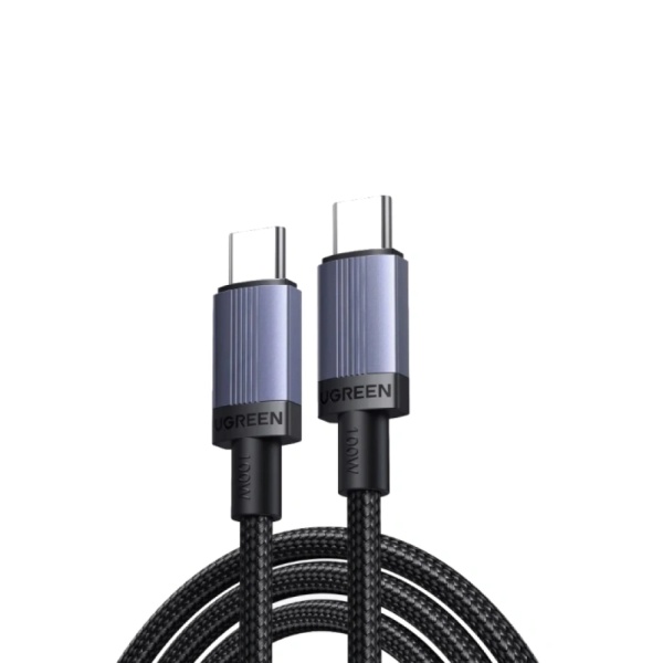 Кабель UGREEN L528 USB-C to USB-C PD Fast Charging Cable 100W Max, 1 м, серый космос
