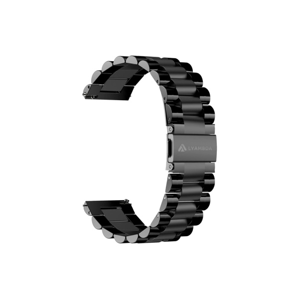 Ремешок из нержавеющей стали для часов Lyambda Keid 22мм, черный