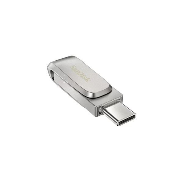 Флешка SanDisk Ultra Dual Drive Luxe USB Type-C 128GB - 150MB/s, USB 3.1 Gen 1, серебристый