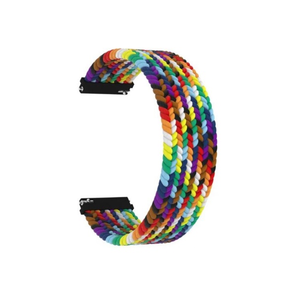 Ремешок нейлоновый плетёный для часов Lyambda Steropa 22мм, радуга
