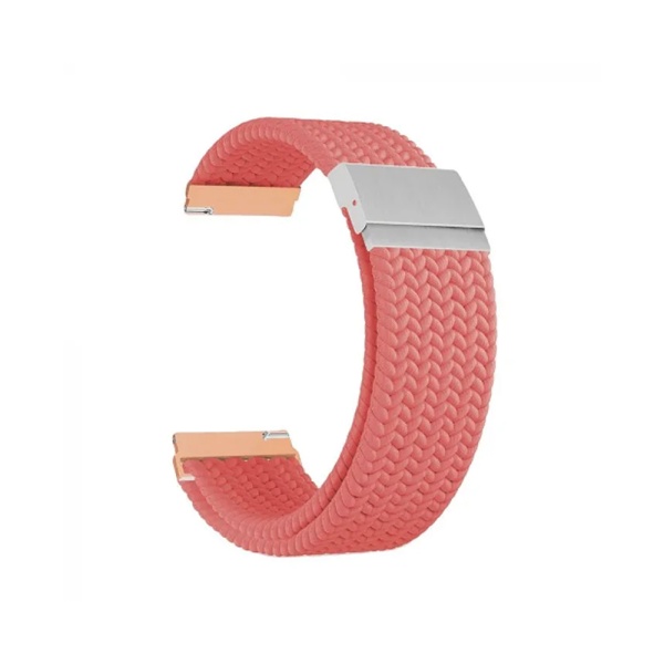 Ремешок нейлоновый плетеный для часов Lyambda PLEIONE 22мм, коралловый