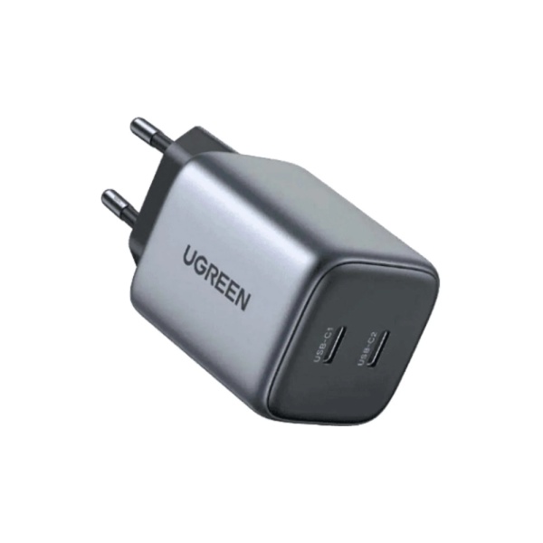 СЗУ UGREEN CD294 Nexode 45W USB-C+USB-C PD GaN Fast Charger, серый