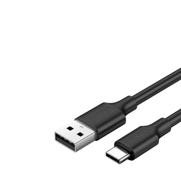 Кабель UGREEN US287 USB-A 2.0 to USB-C Cable Nickel Plating, 1,5 м, черный