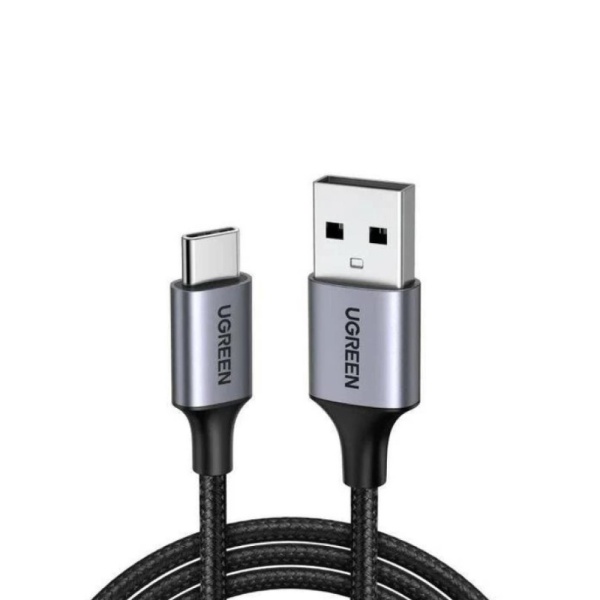 Кабель UGREEN US288 USB-A 2.0 to USB-C Cable Nickel Plating Aluminum Braid, 1,5 м, черный