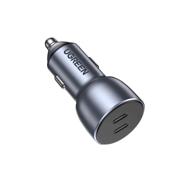 АЗУ UGREEN CD213 USB-C PD+USB-C PD 50W Fast Car Charger, серый космос