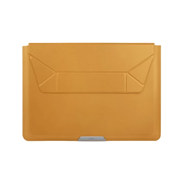 Чехол для ноутбука Uniq Oslo V.2 PU leather Magnetic Laptop sleeve/foldable stand, горчичный